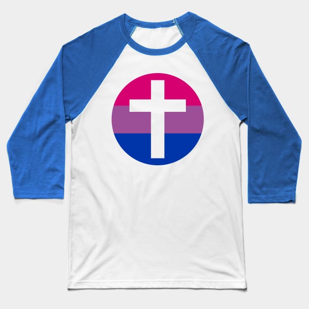 Bi Pride Cross Baseball T-Shirt by anomalyalice